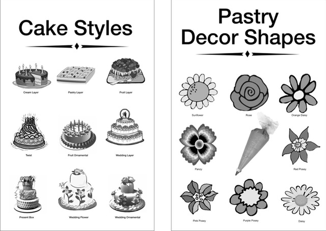 Pastry posters for bakery set